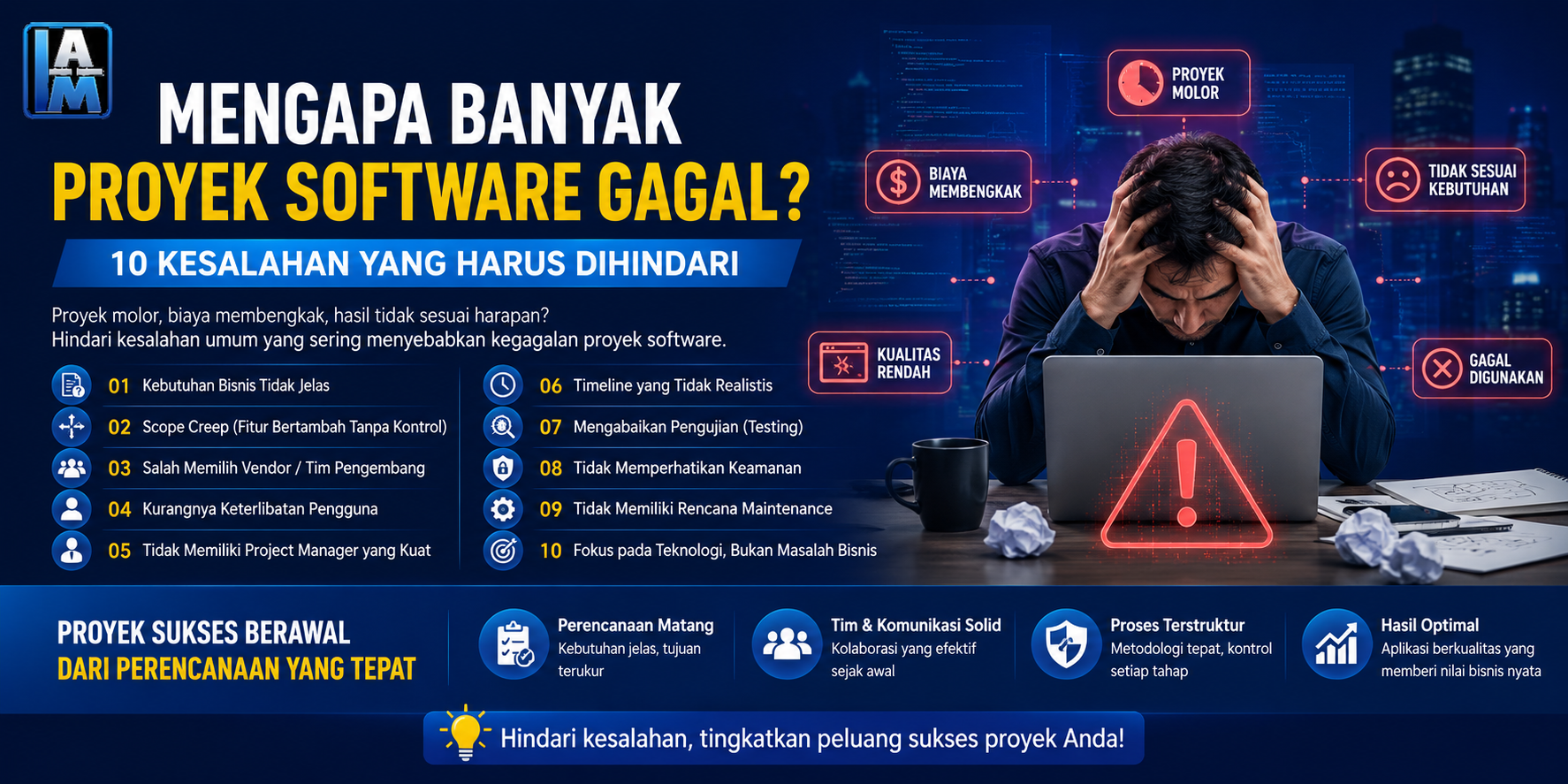 Penyebab Kegagalan Proyek Software dan Cara Menghindarinya